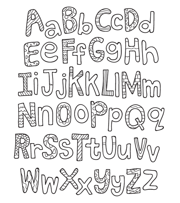Alfabetos Para Imprimir Y Colorear Lettering