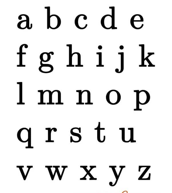 Alfabeto romano moderno en minúsculas