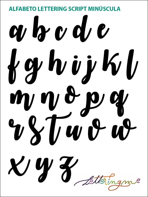 Alfabeto Lettering Script Minúscula