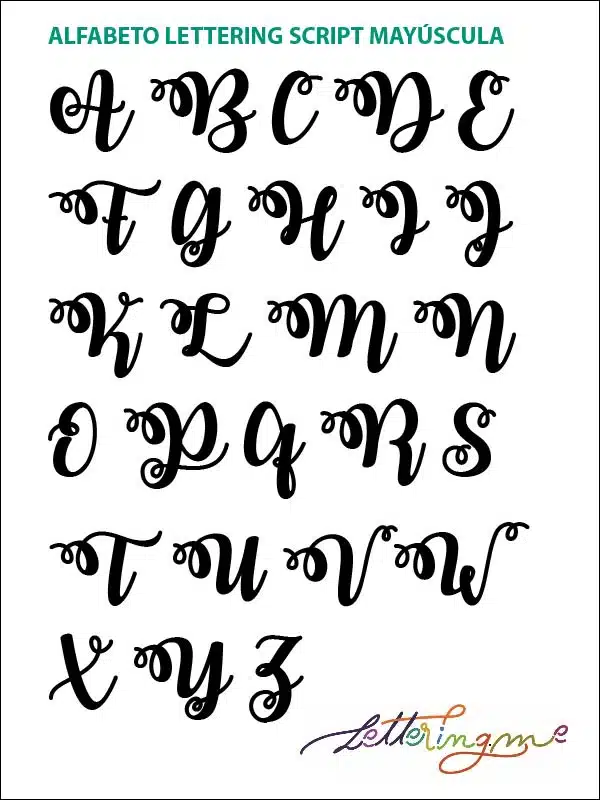 Alfabeto Lettering Script Mayúscula