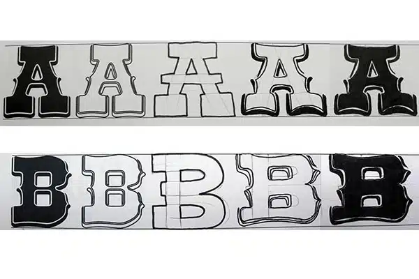 Ejercicio lettering dibujar letras Western