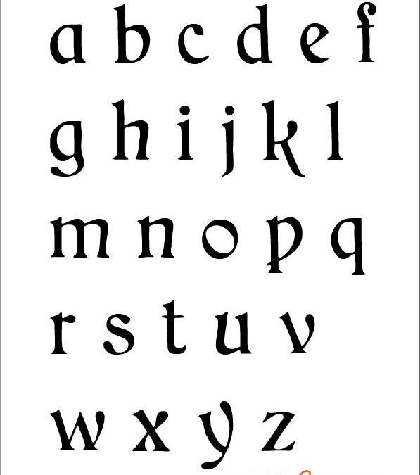 Alfabeto Lettering Modernista o Art Nouveau en Minúsculas