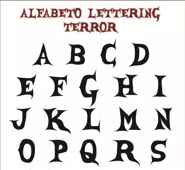 Alfabeto Lettering de Terror