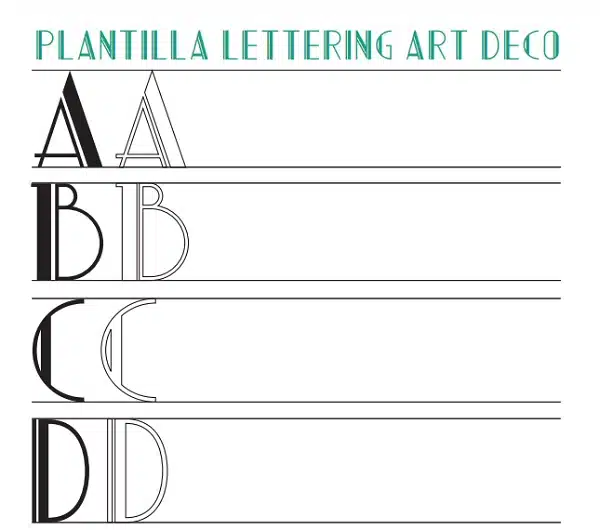 Plantilla lettering Art Déco PDF