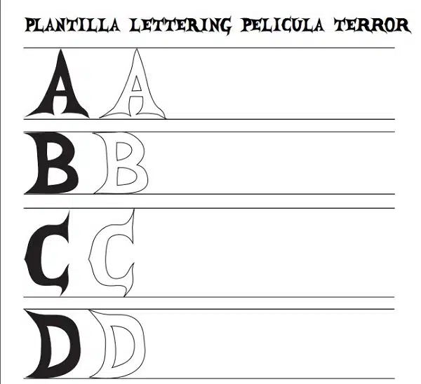 Plantilla lettering terror