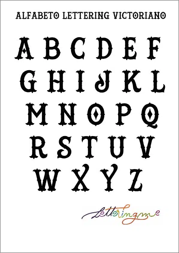 Alfabeto lettering victoriano