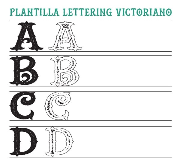 Plantilla lettering victoriano