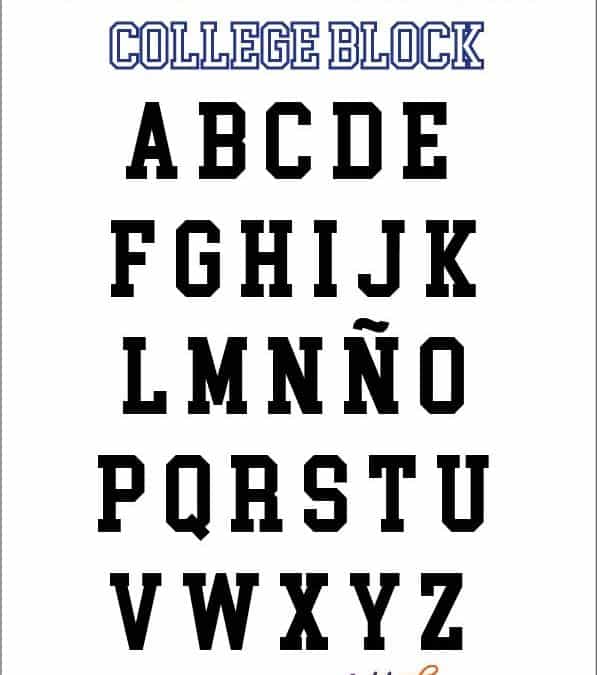 Alfabeto Lettering College Block o de Universidad Americana: Características y Ejemplos