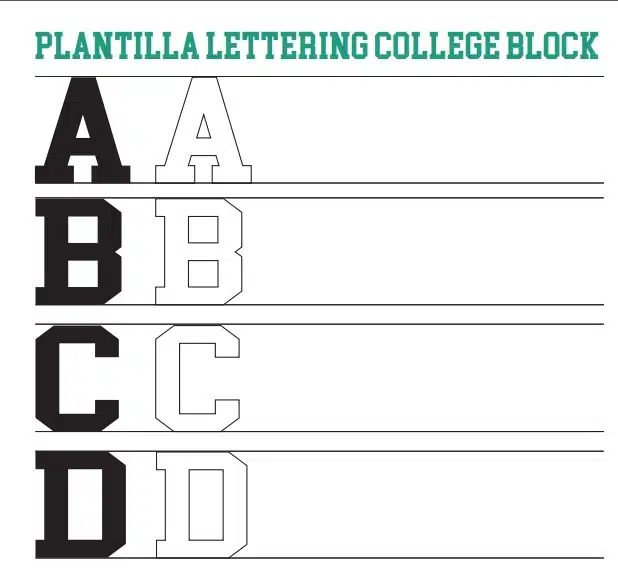 Plantilla Lettering College Block o de Universidad