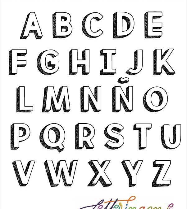 Alfabeto Lettering 3D en mayúsculas