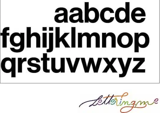 Alfabe lettering, Helvética minúsculas