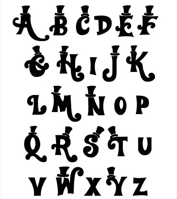 Alfabeto lettering Willy Wonka