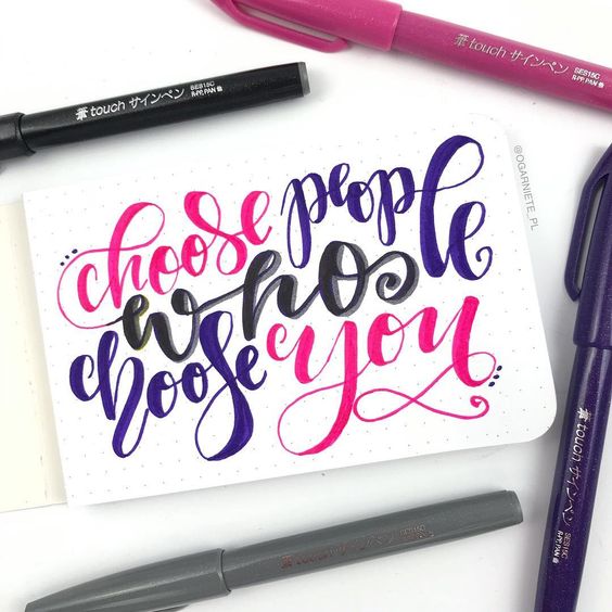 Lettering con otuladores Pentel Brush Sign Pen Touch