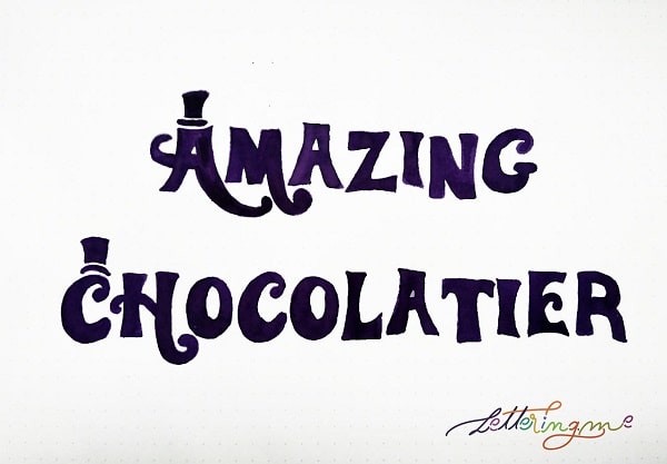 Hand lettering Willy Wonka