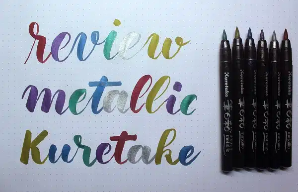 Review rotuladores Kuretake metallic Brush pen para caligrafía y lettering 3