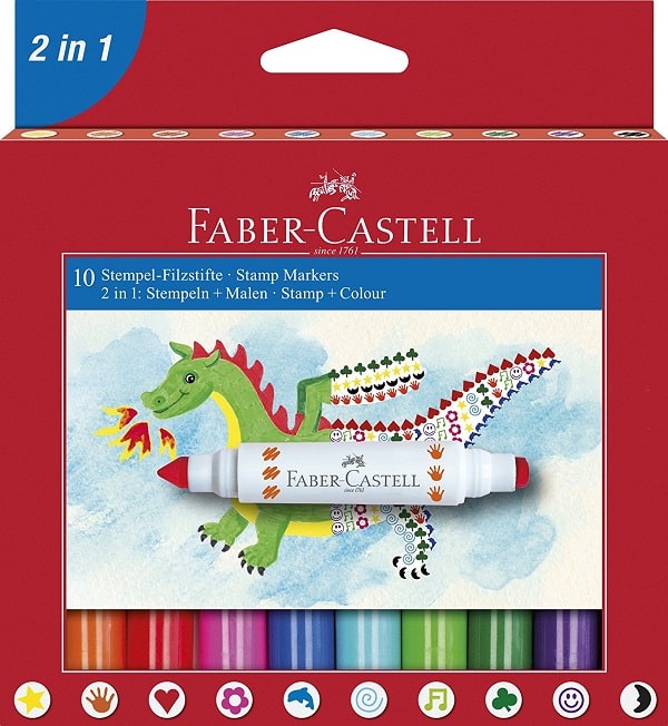 Rotuladfores Faber-Castell 2 en 1 niños punta cono