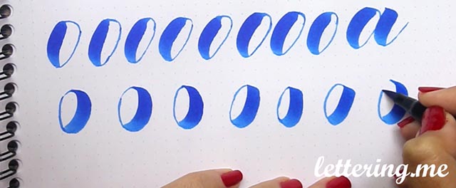Lettering para principiantes trazos ovalados
