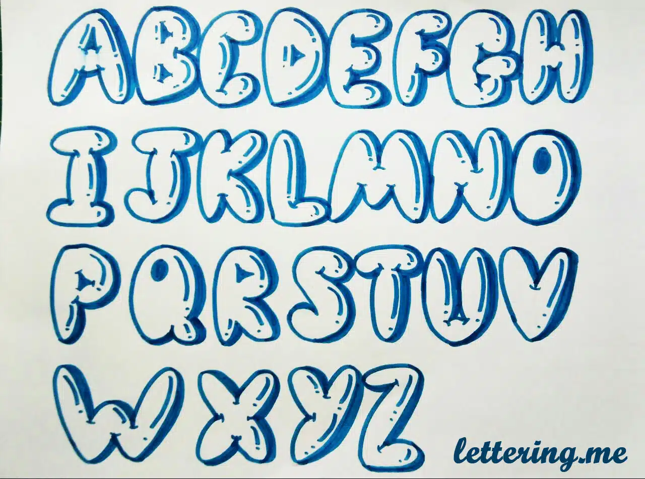 Alfabeto Letras burbuja lettering para graffiti