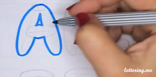 Dibujar letras burbuja paso 3