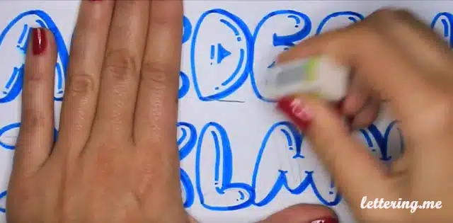 Dibujar letras burbuja paso 5