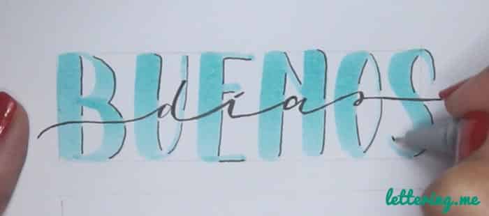 Cómo escribir una una palabra dentro de otra - Lettering