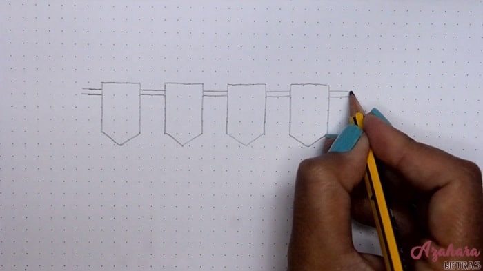 Tutorial dibujar banderolas o guirnaldas para lettering paso 1