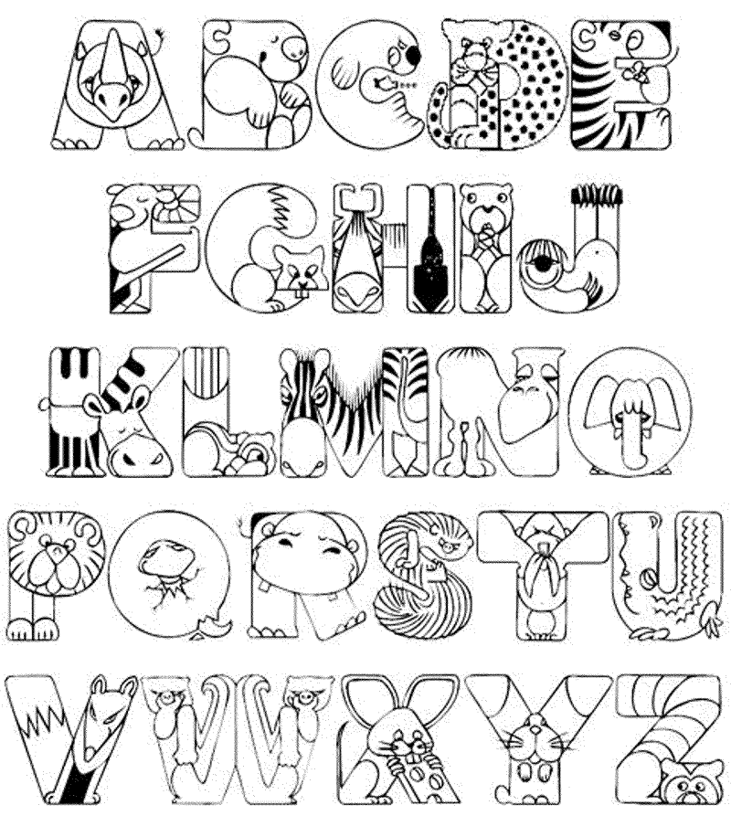 Letras del abecedario para colorear para niños