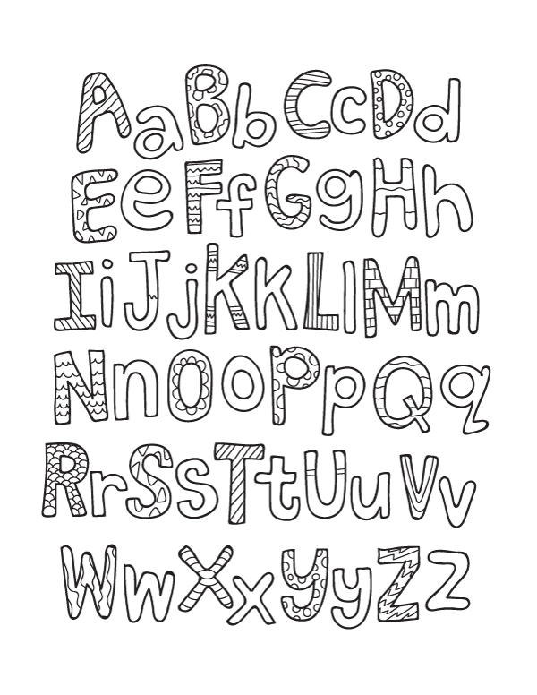 Letras del abecedario para colorear para niños