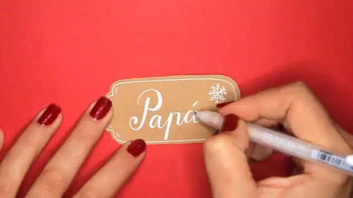 Hand lettering etiqueta Navidad papá